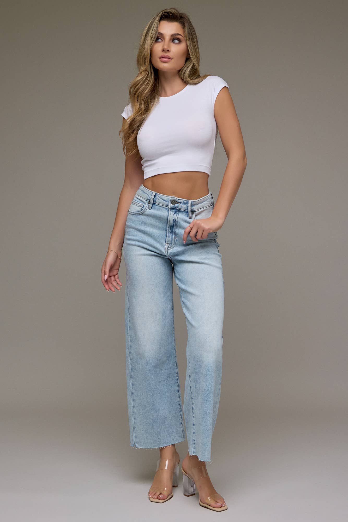 Hidden Cropped Wide Leg - HD9142C - LT - Mercantile213