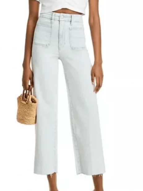 High Rise Patch Pocket Crop Palazzo Jeans - GWPCPP960T - Mercantile213
