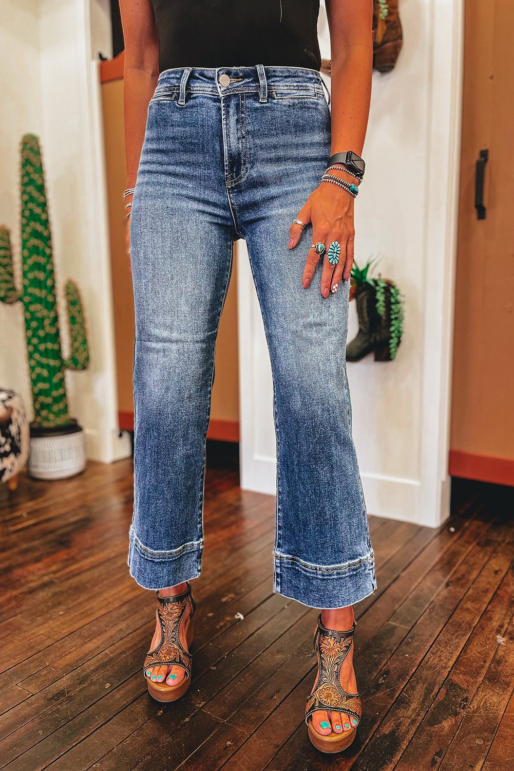 High Waist Crop Jeans - LB264 - Mercantile213