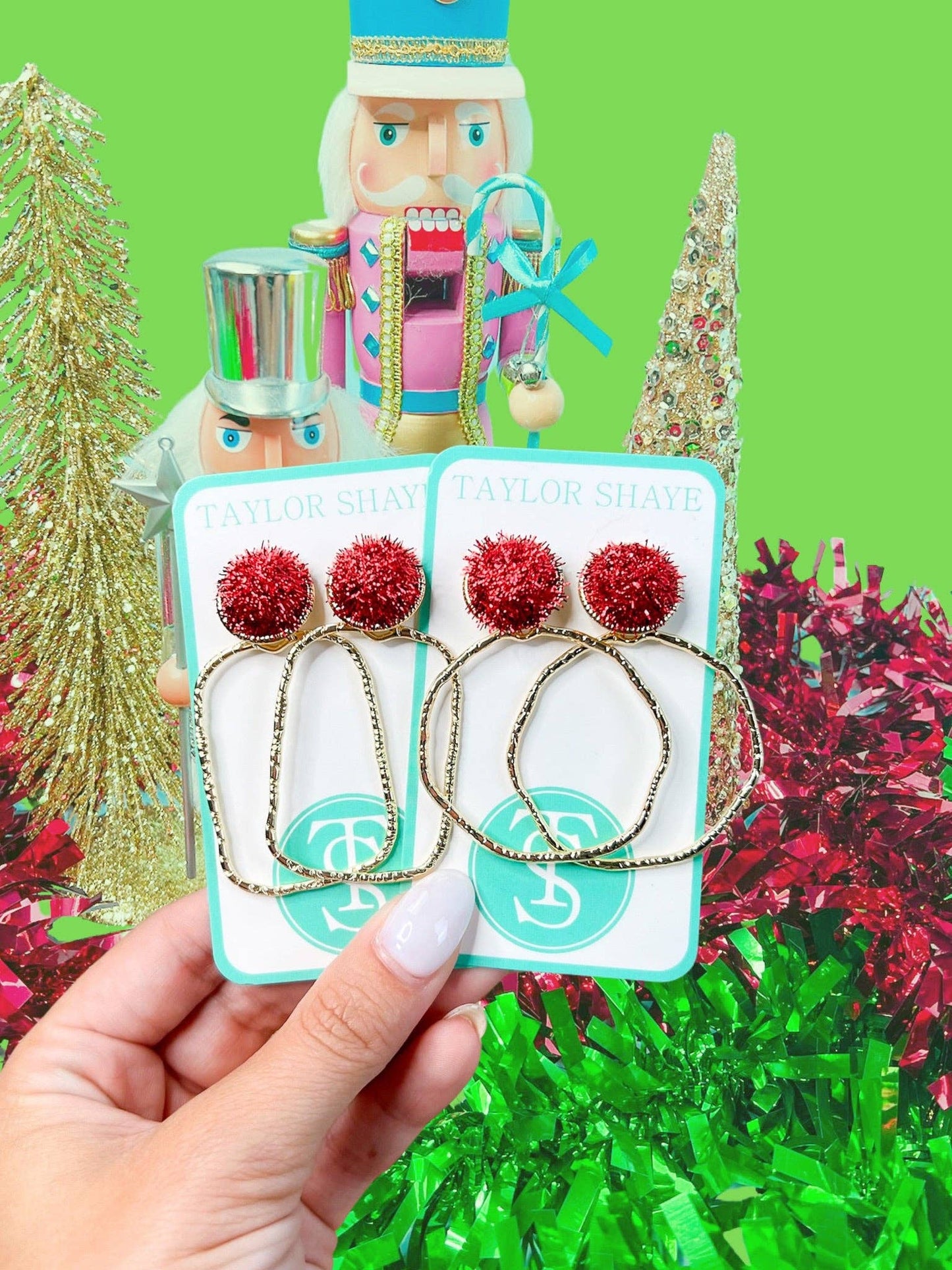 Holiday Darla Hoops: Red / Round - Mercantile213