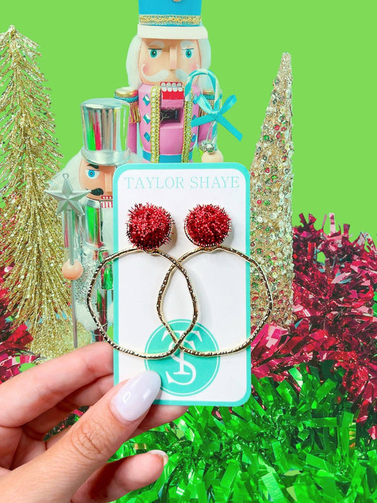 Holiday Darla Hoops: Red / Round - Mercantile213