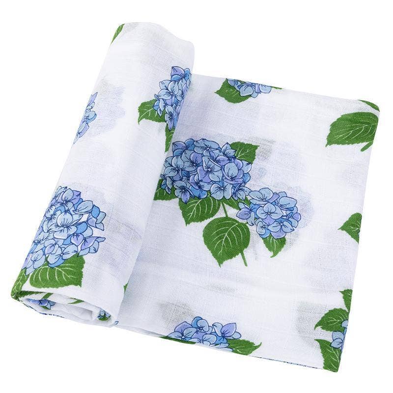 Hydrangeas Baby Muslin Swaddle Receiving Blanket - Mercantile213