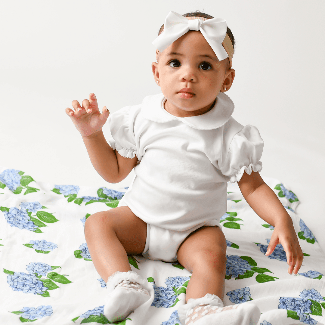Hydrangeas Baby Muslin Swaddle Receiving Blanket - Mercantile213