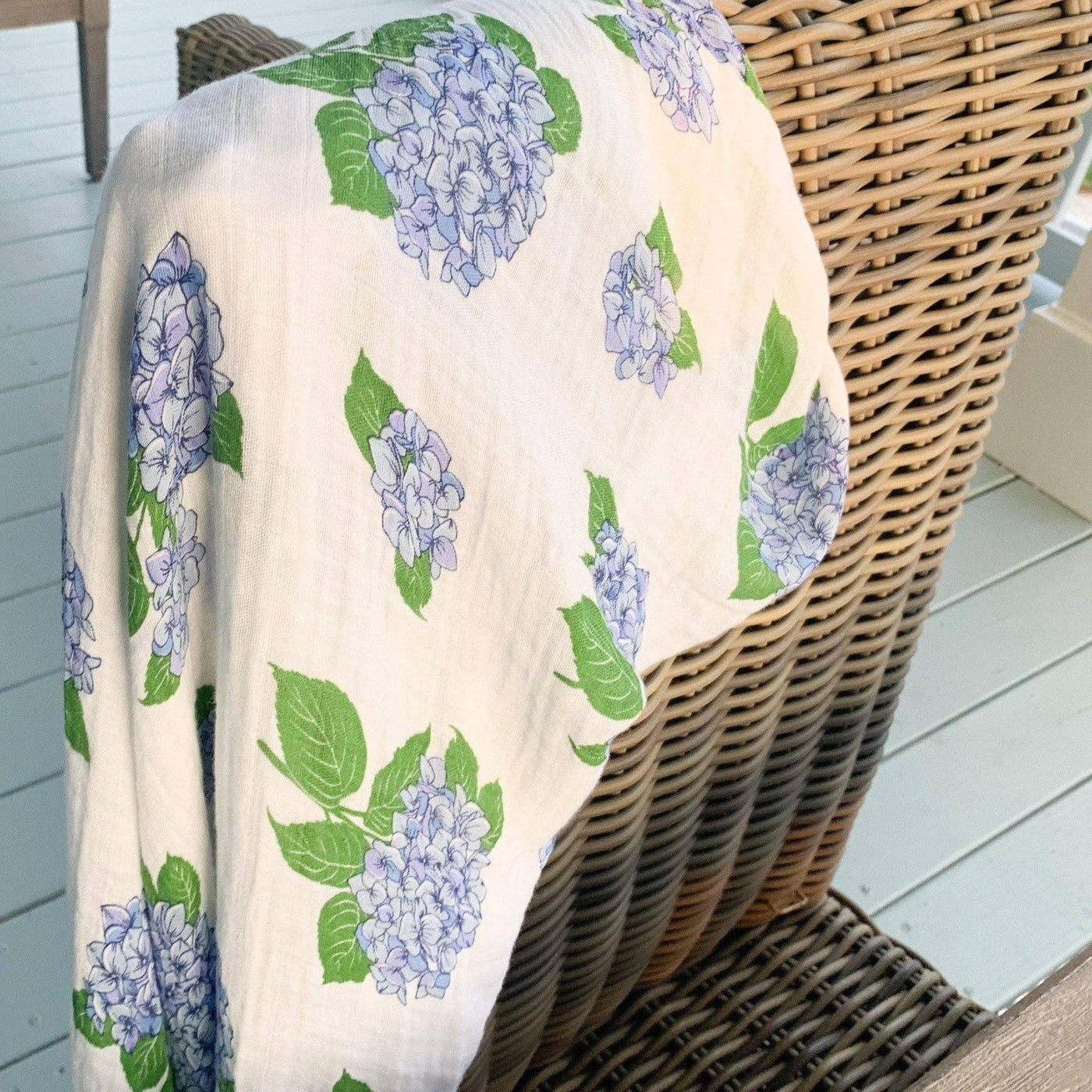 Hydrangeas Baby Muslin Swaddle Receiving Blanket - Mercantile213