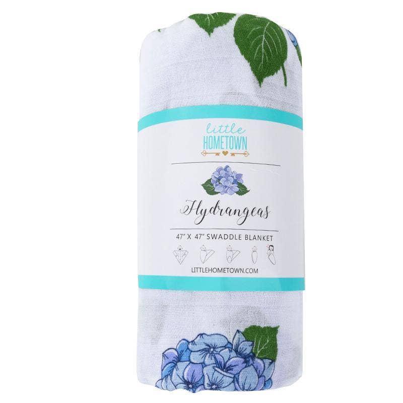 Hydrangeas Baby Muslin Swaddle Receiving Blanket - Mercantile213