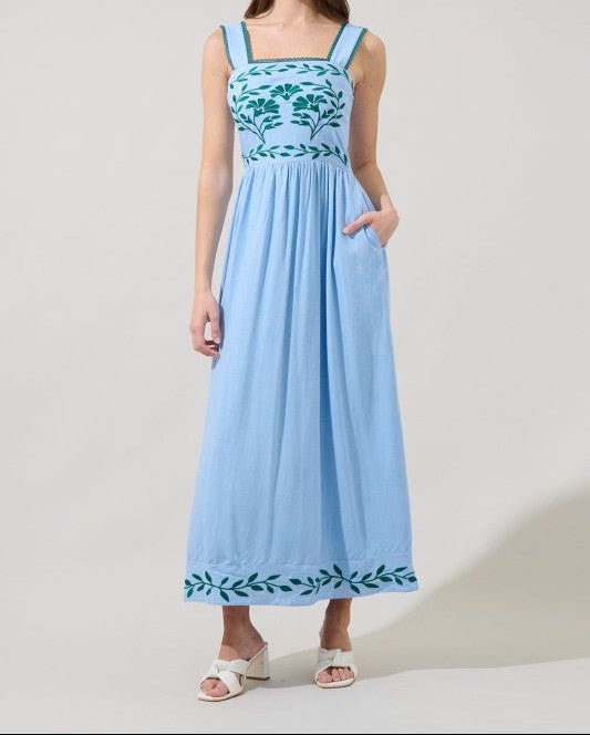 Jaylan Embroidered Maxi Dress - Mercantile213