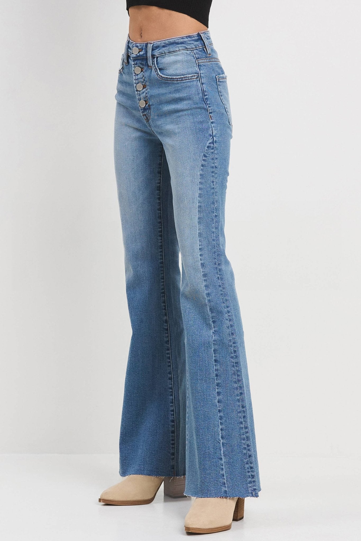 Jeally Jeans Button Flare - JJ3064 - Mercantile213