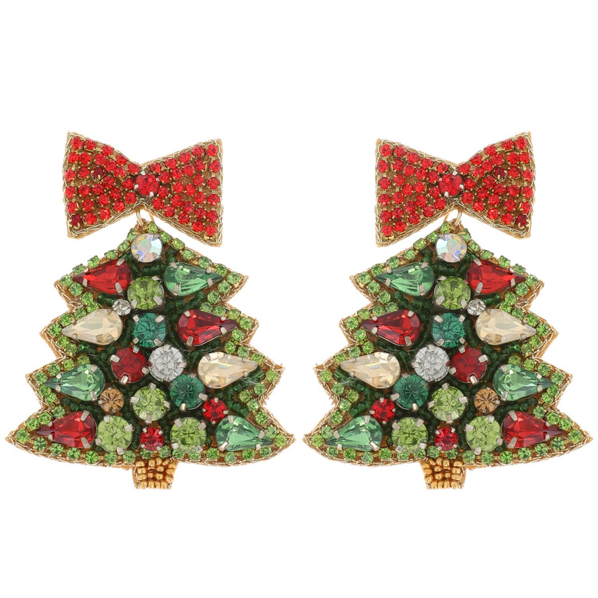 Jeweled Christmas Tree Earrings - Mercantile213