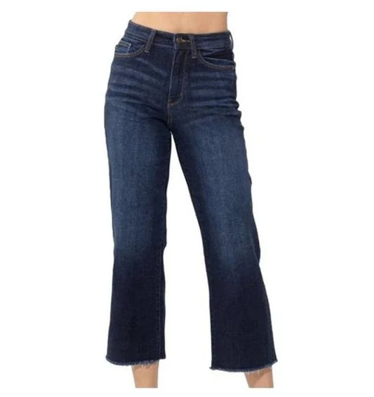 Judy Blue Wide Leg Crop Jeans - JB82517DK - Mercantile213