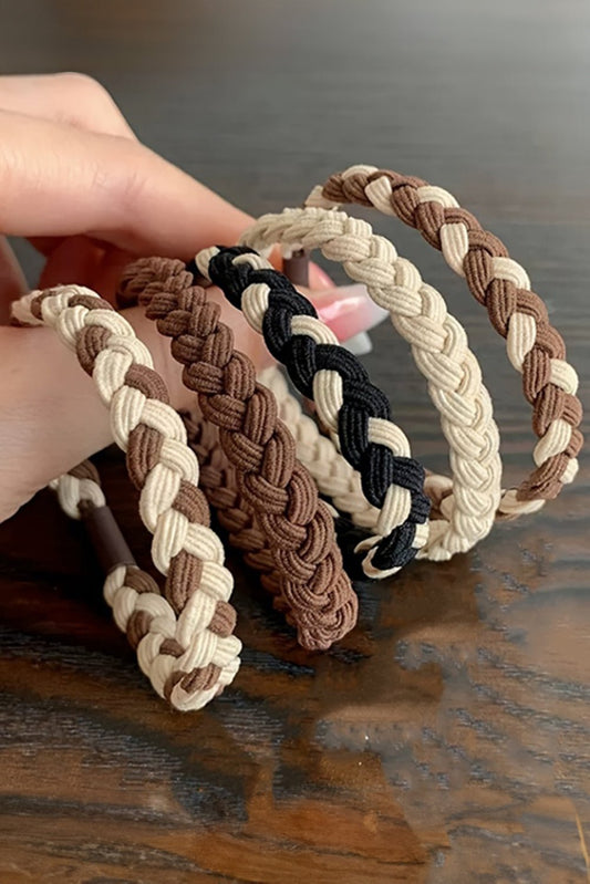 Khaki Braided Hair Tie Sets - Mercantile213