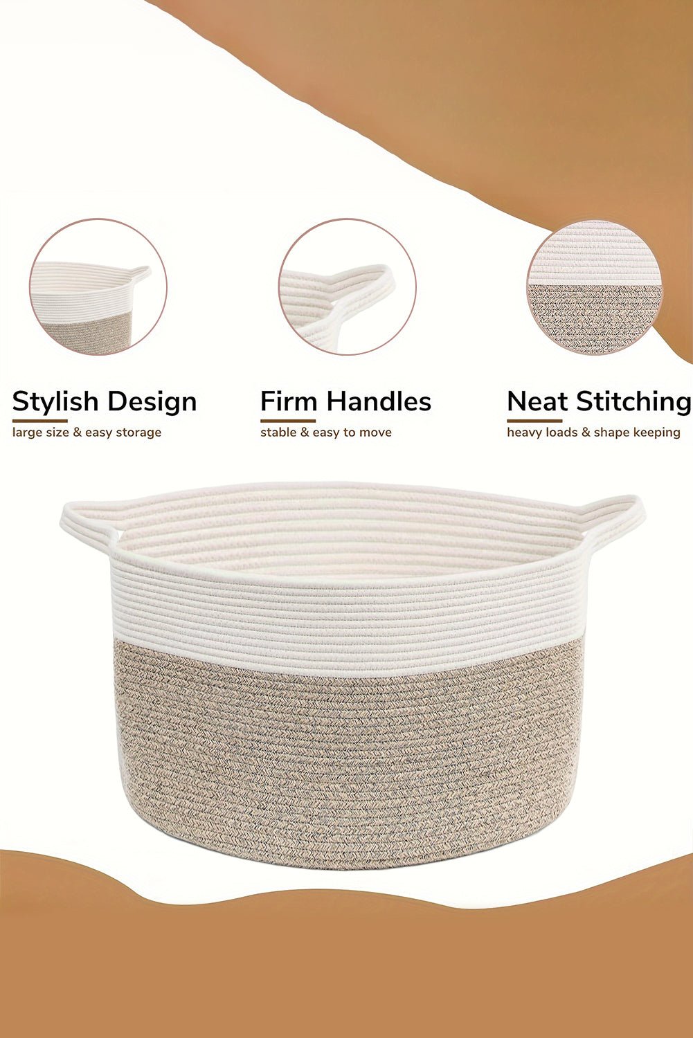 Large Cream Cotton Basket - Mercantile213