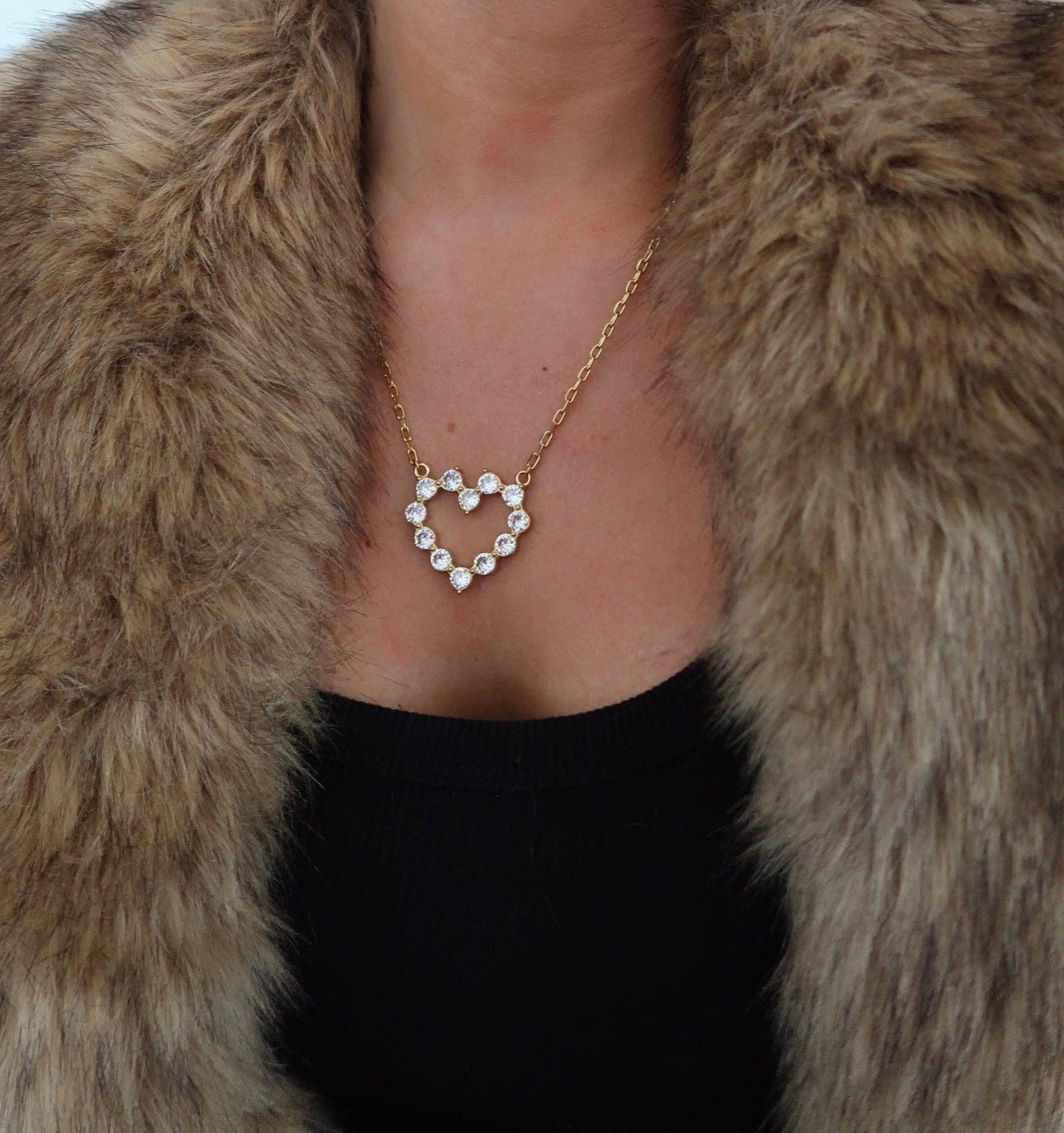 Large Diamond Heart Necklace - Mercantile213