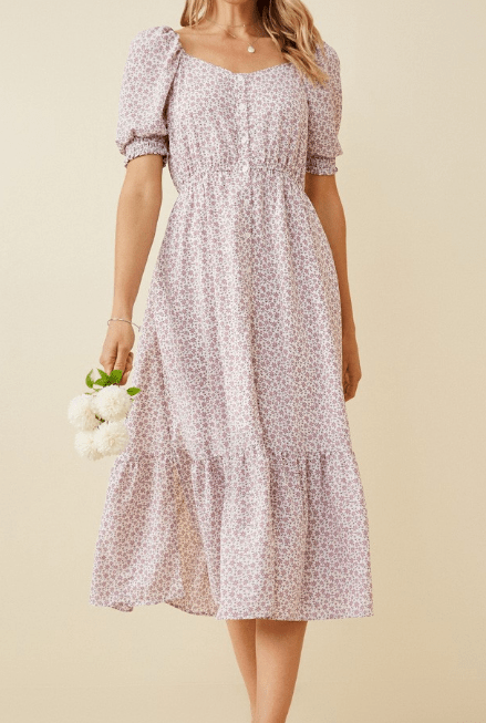 Lavender Ditsy Floral Dress - Mercantile213