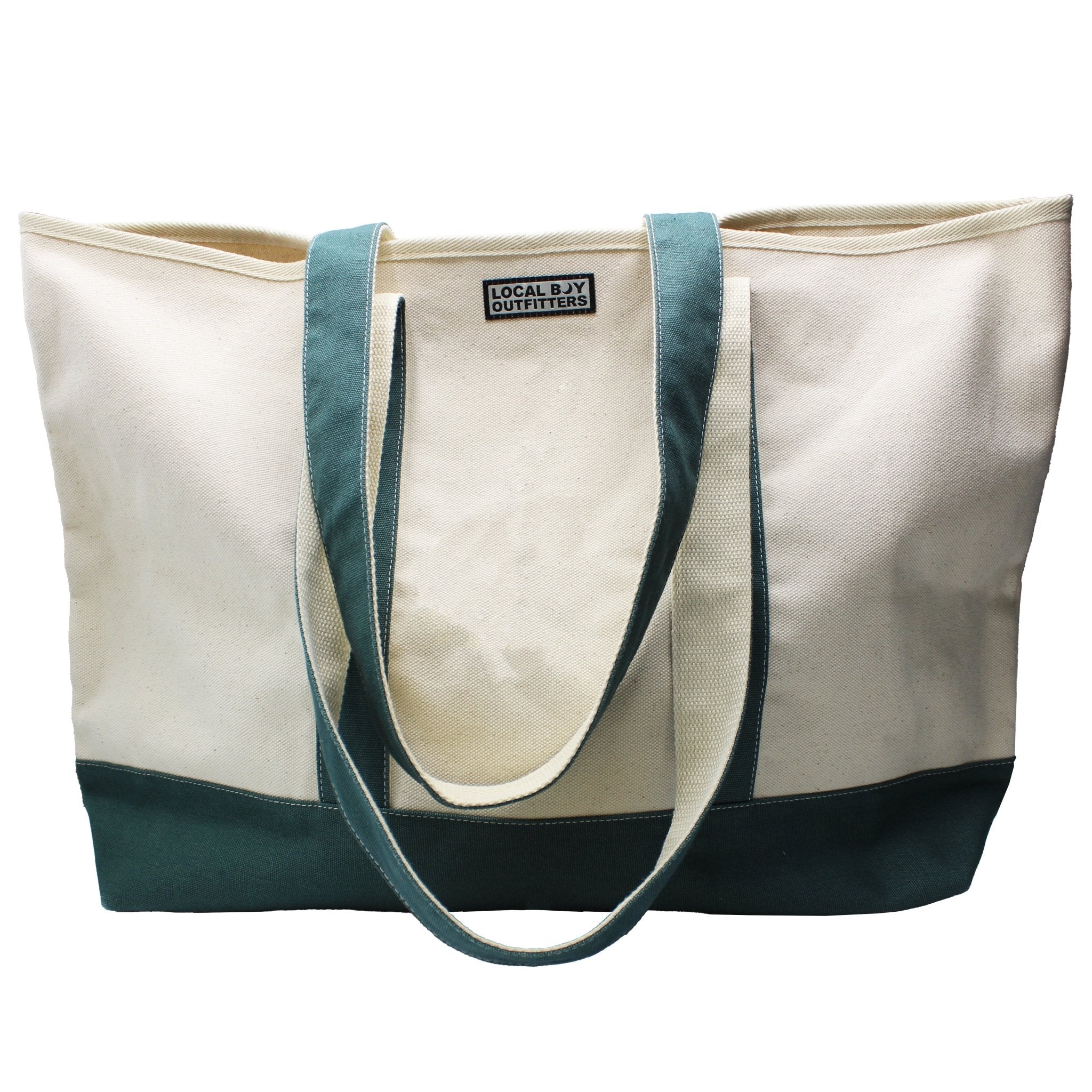 Local Boy Beach Bag Tote - Cream/Teal - Mercantile213
