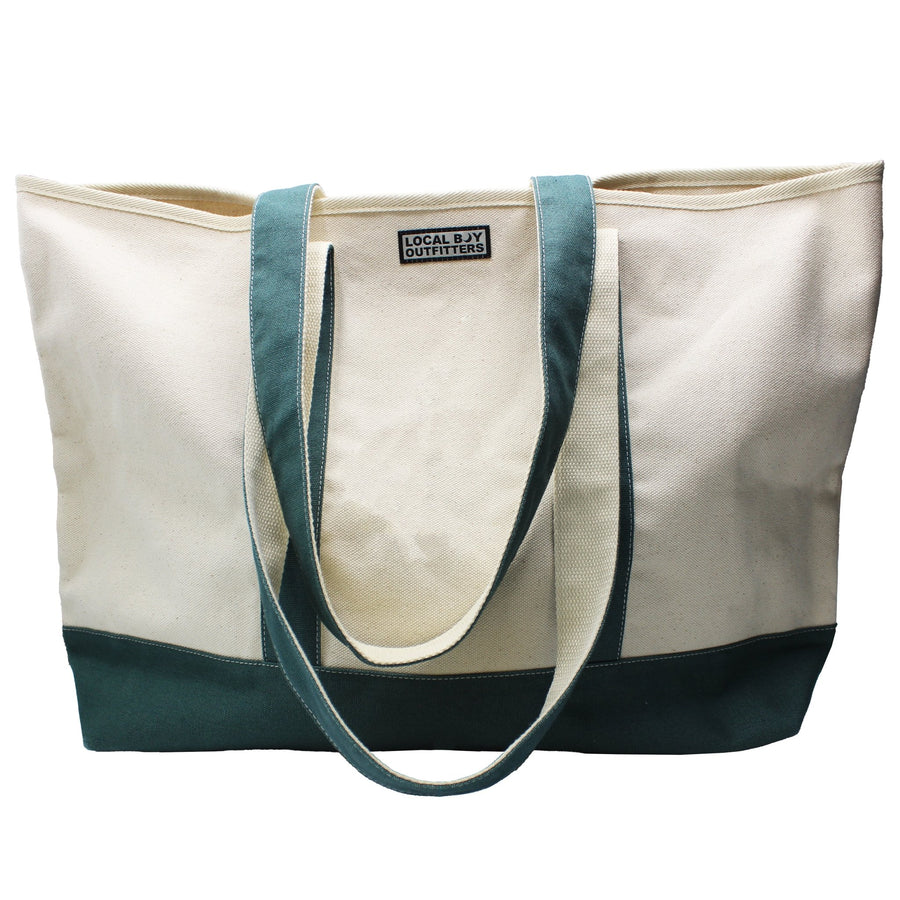Local Boy Beach Bag Tote - Cream/Teal - Mercantile213