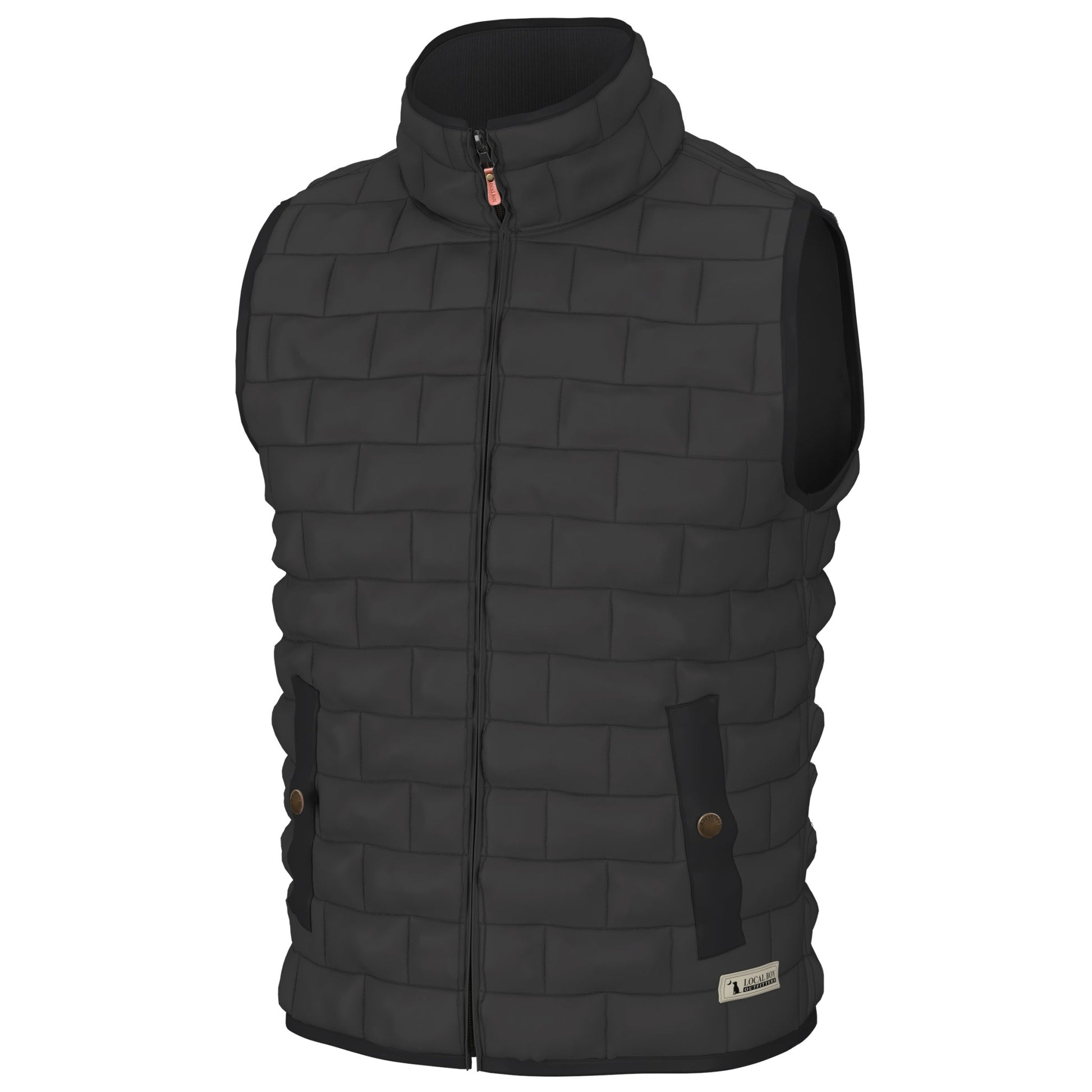 Local Boy Brick Quilted Vest - Charcoal - Mercantile213