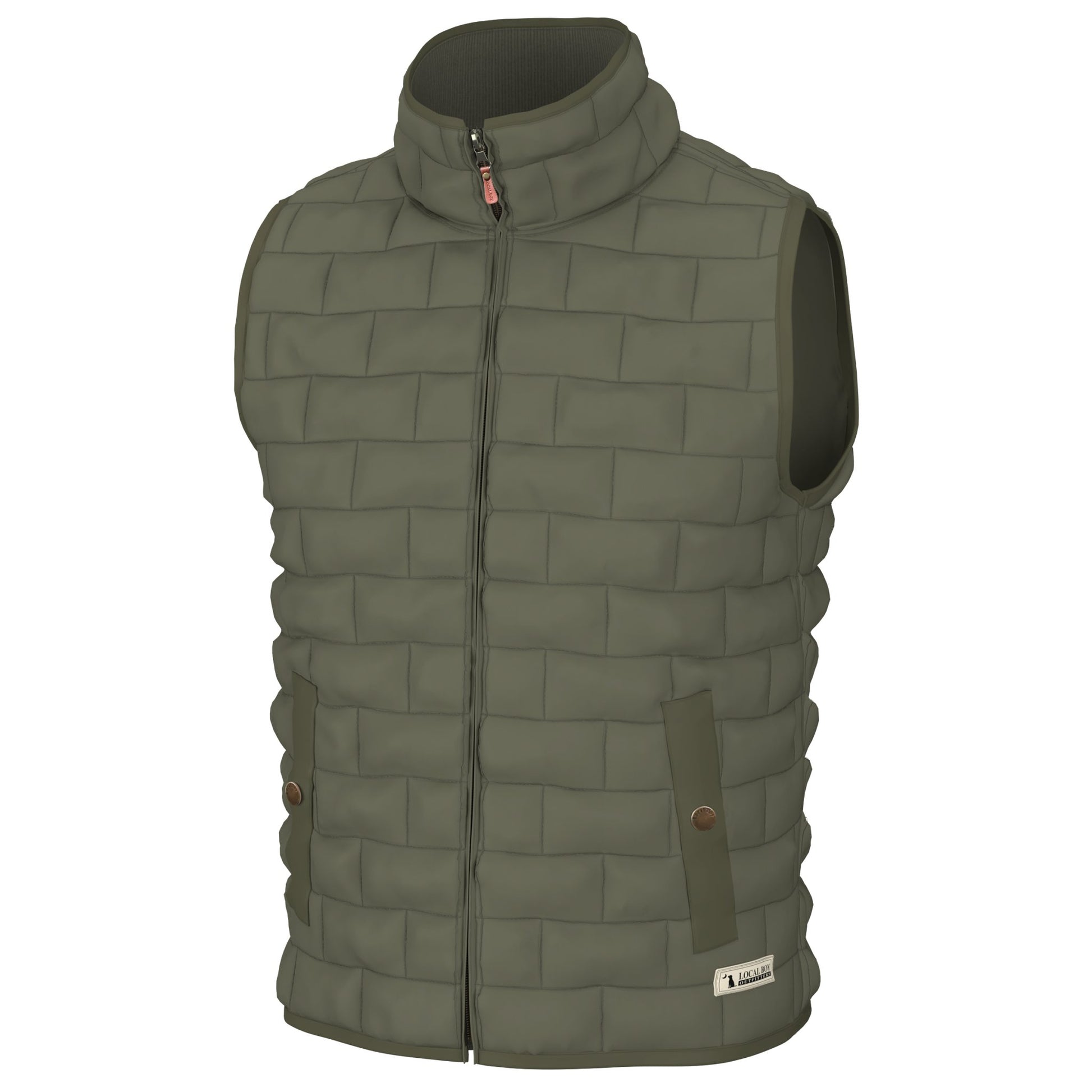 Local Boy Brick Quilted Vest - Moss - Mercantile213