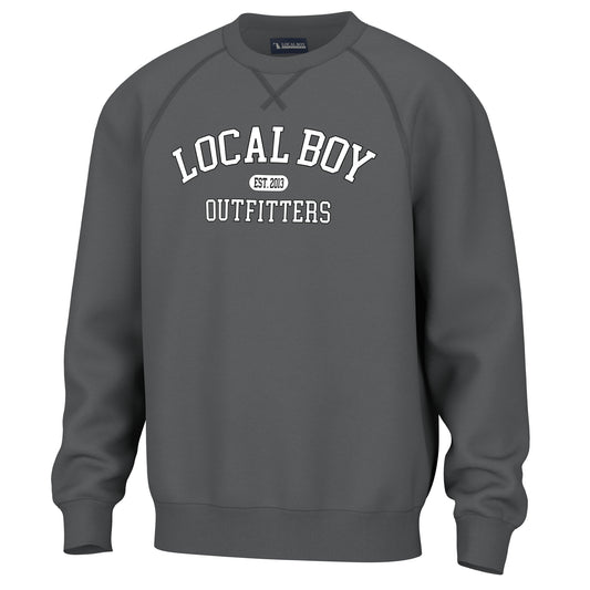 Local Boy Collegiate Cotton Crewneck - Charcoal - Mercantile213