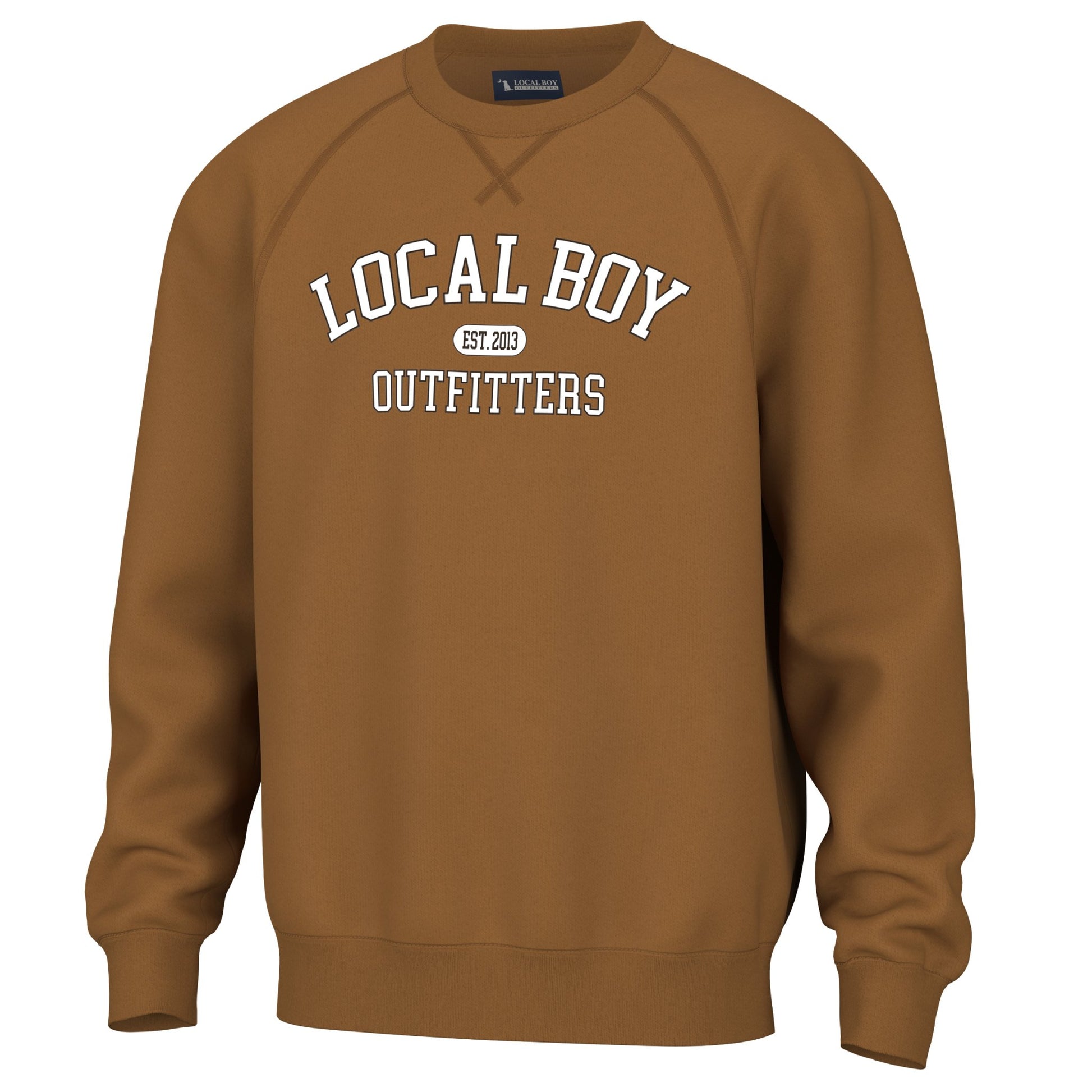 Local Boy Collegiate Cotton Crewneck - Toffee - Mercantile213