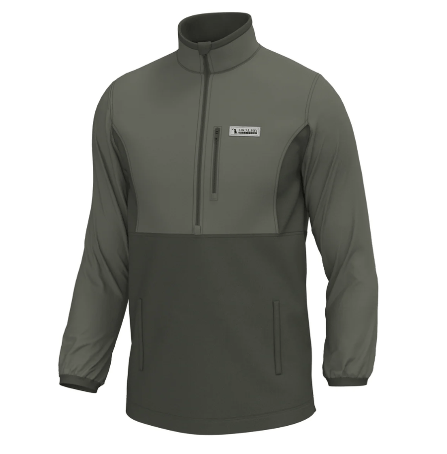 Local Boy Fielder Quarter Zip Pullover - Olive - Mercantile213