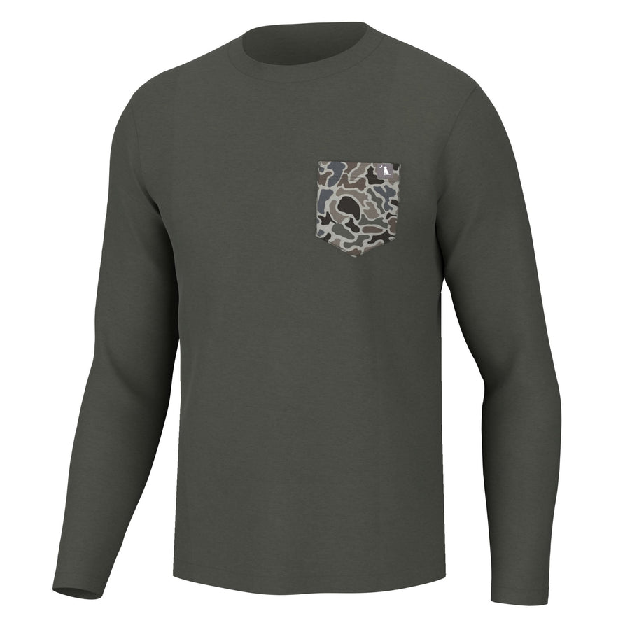 Local Boy Heather Blend LS Crew - MUD - Mercantile213