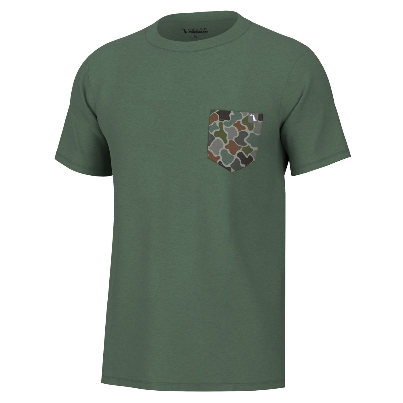 Local Boy Heather Blend SS Crew - Pine - Mercantile213