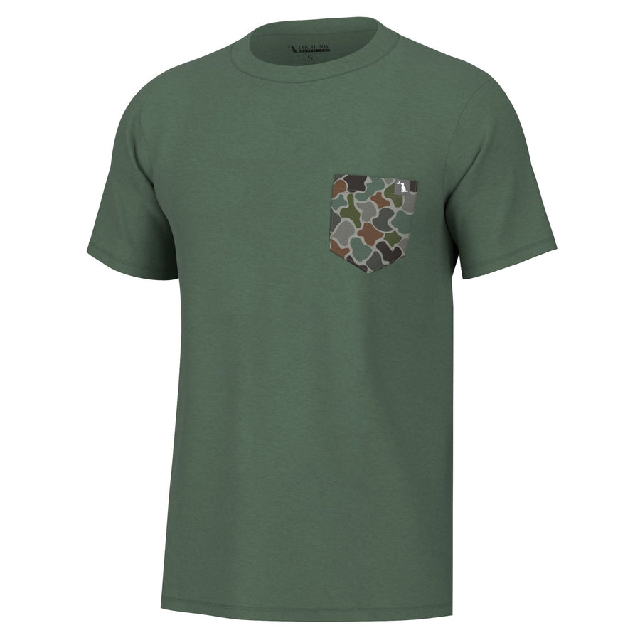 Local Boy Heather Blend SS Crew - Pine - Mercantile213