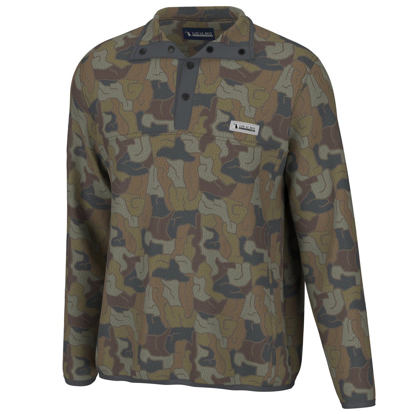 Local Boy Printed Quarter Snap Pullover - BDR - Mercantile213