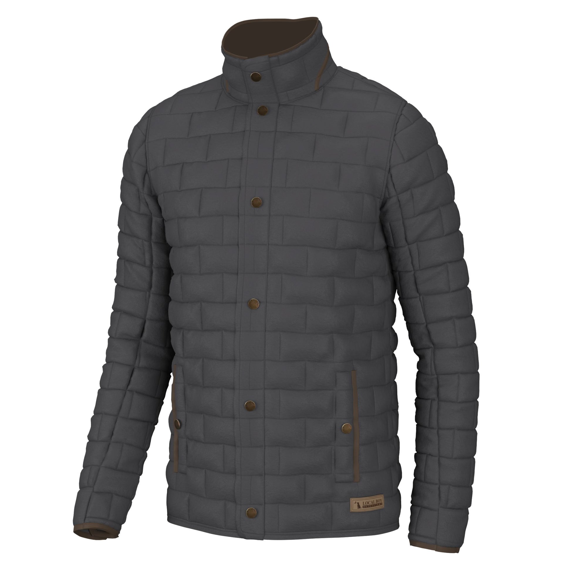 Local Boy Quilted Brick Jacket - Charcoal - Mercantile213