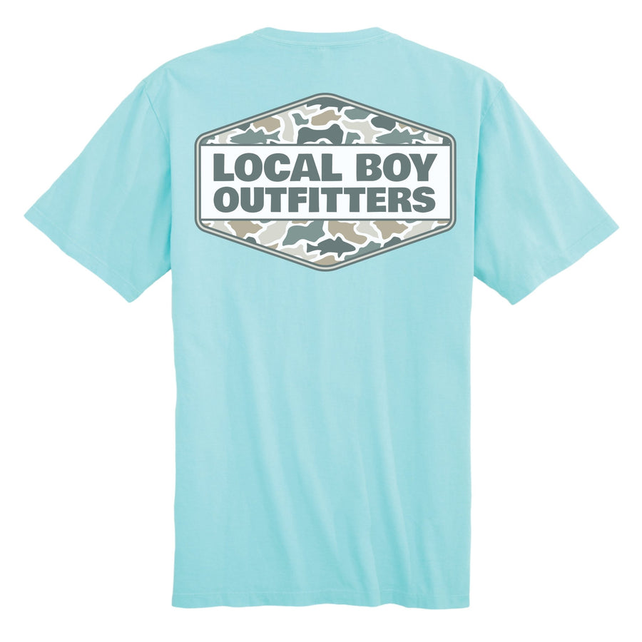 Local Boy Tee - Fish Camo Diamond Crest - AQU - Mercantile213
