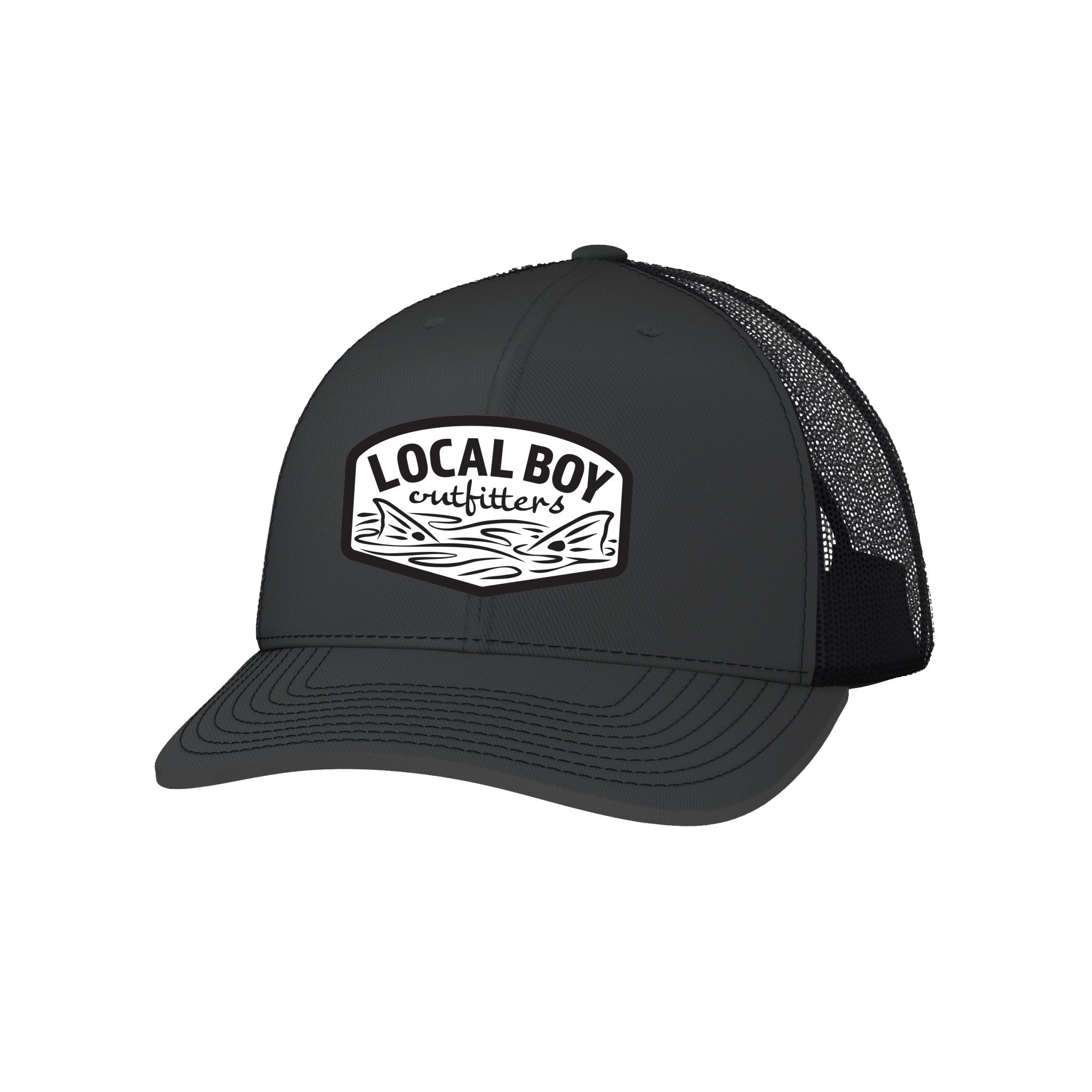 Local Boy Trucker Hat - Fish Bones - BLK - Mercantile213