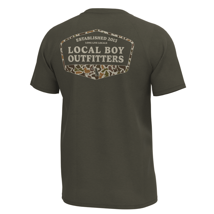 Local Boy YOUTH Heather Blend SS Crewneck- Vintage ESTD Badge - Mercantile213