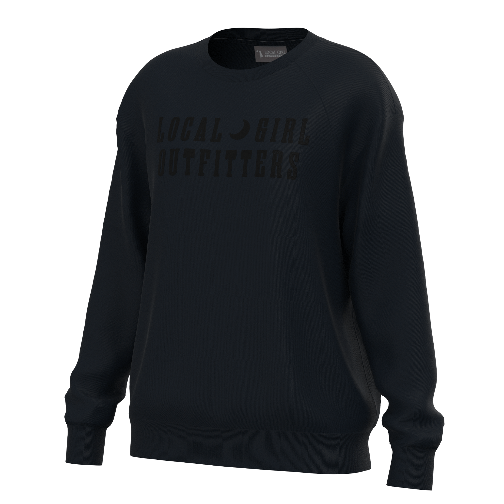Local Girl Cotton Crewneck Sweatshirt - BLK - Mercantile213