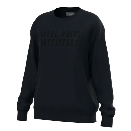 Local Girl Cotton Crewneck Sweatshirt - BLK - Mercantile213