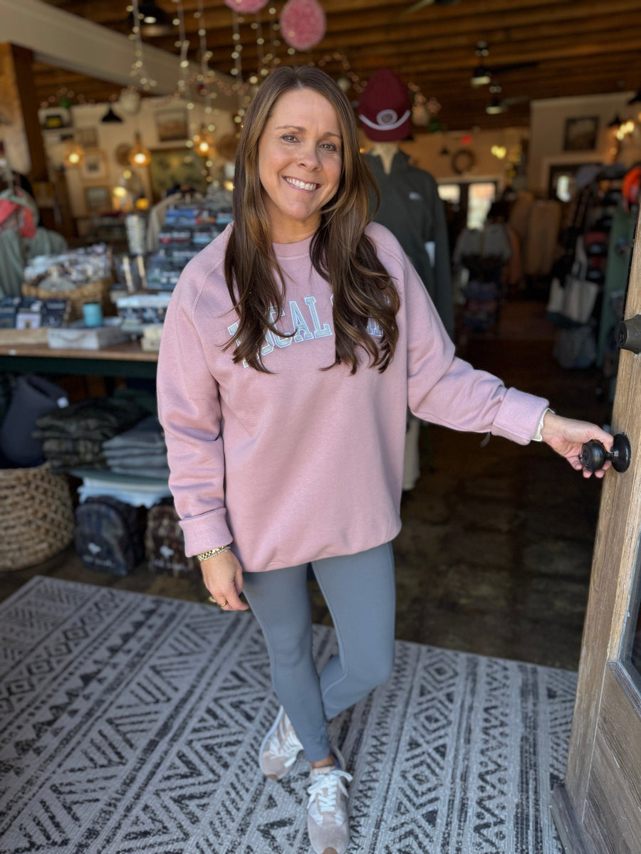 Local Girl Cotton Crewneck Sweatshirt - Blush - Mercantile213