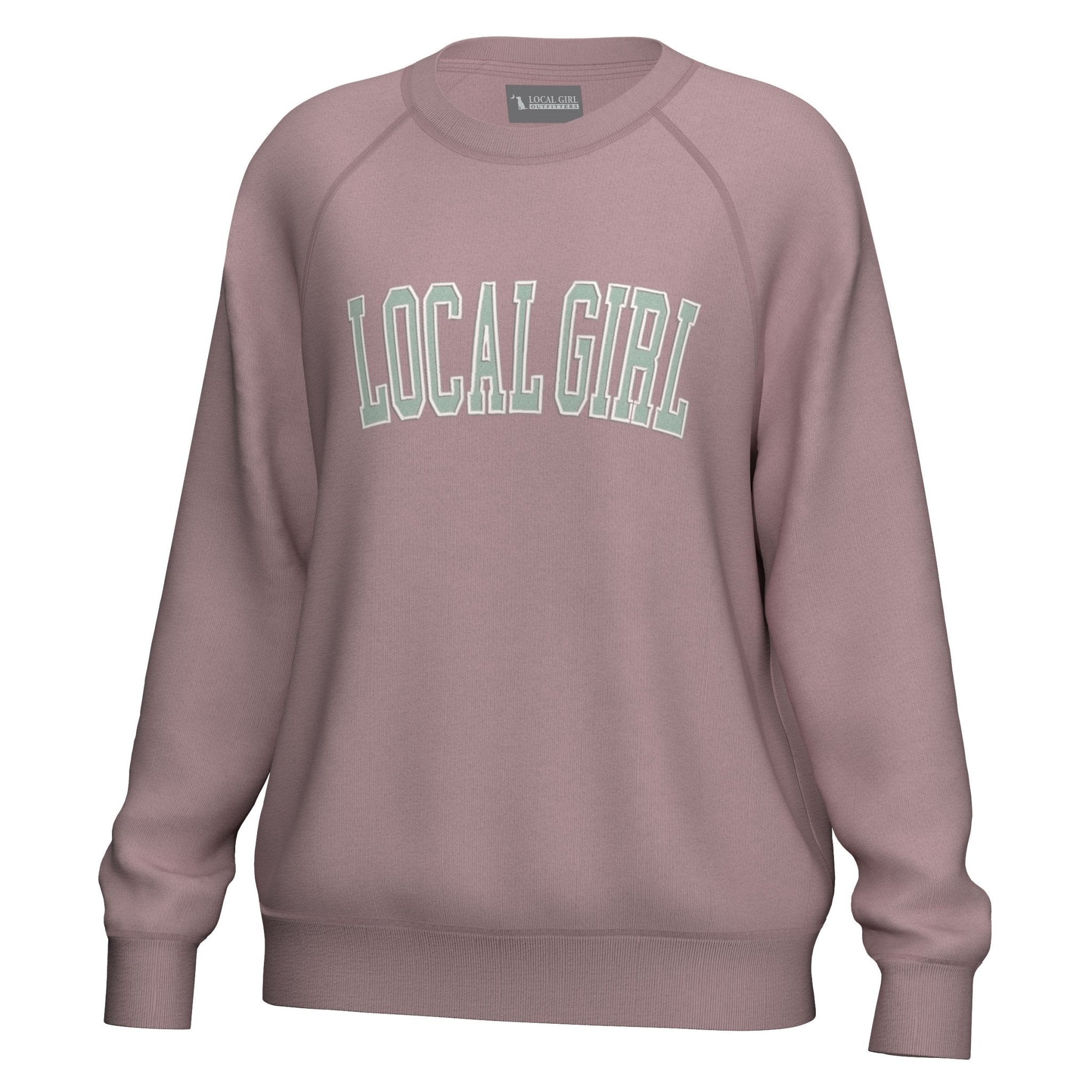 Local Girl Cotton Crewneck Sweatshirt - Blush - Mercantile213