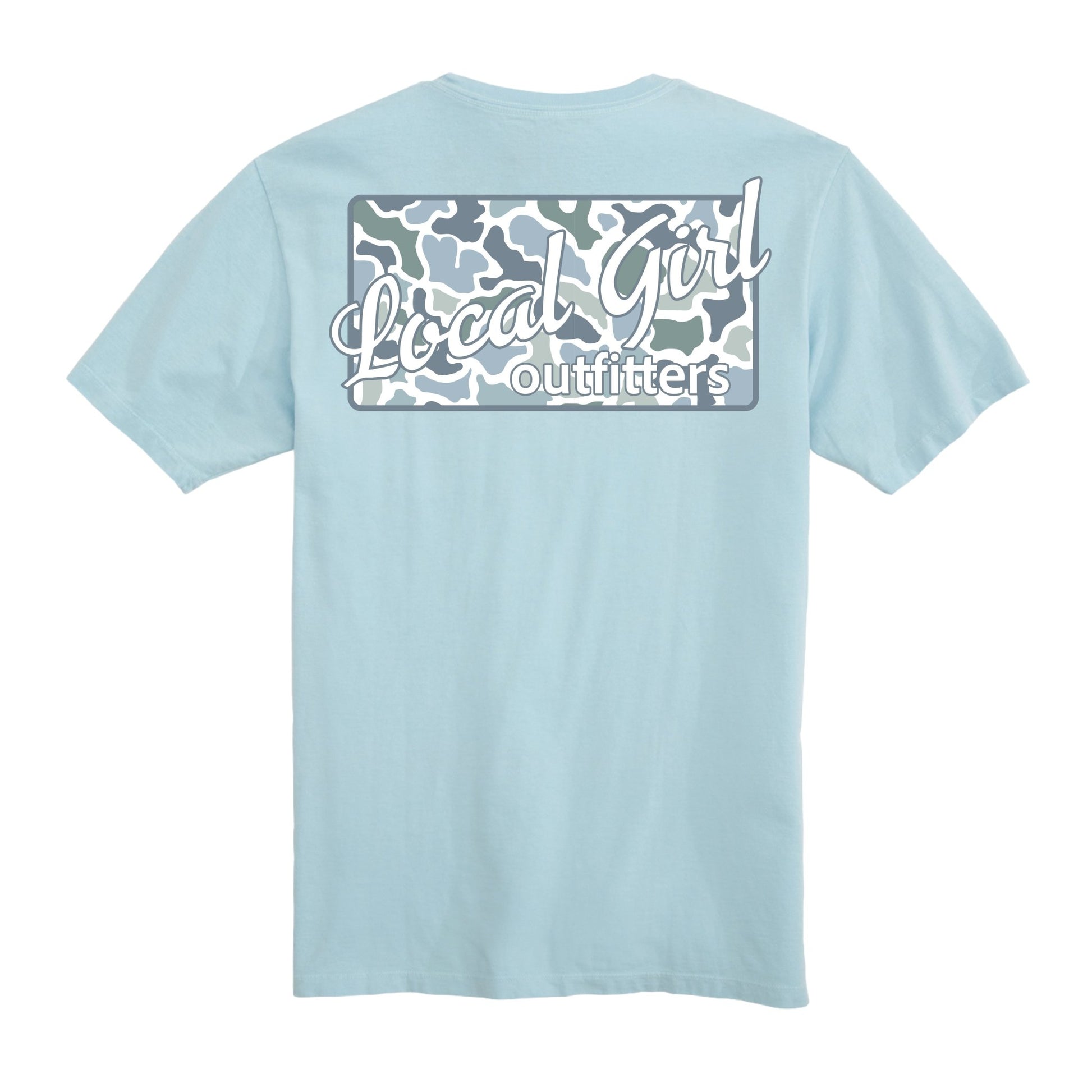 Local Girl SS Tee - Localflage Coast Plate - Chambray - Mercantile213
