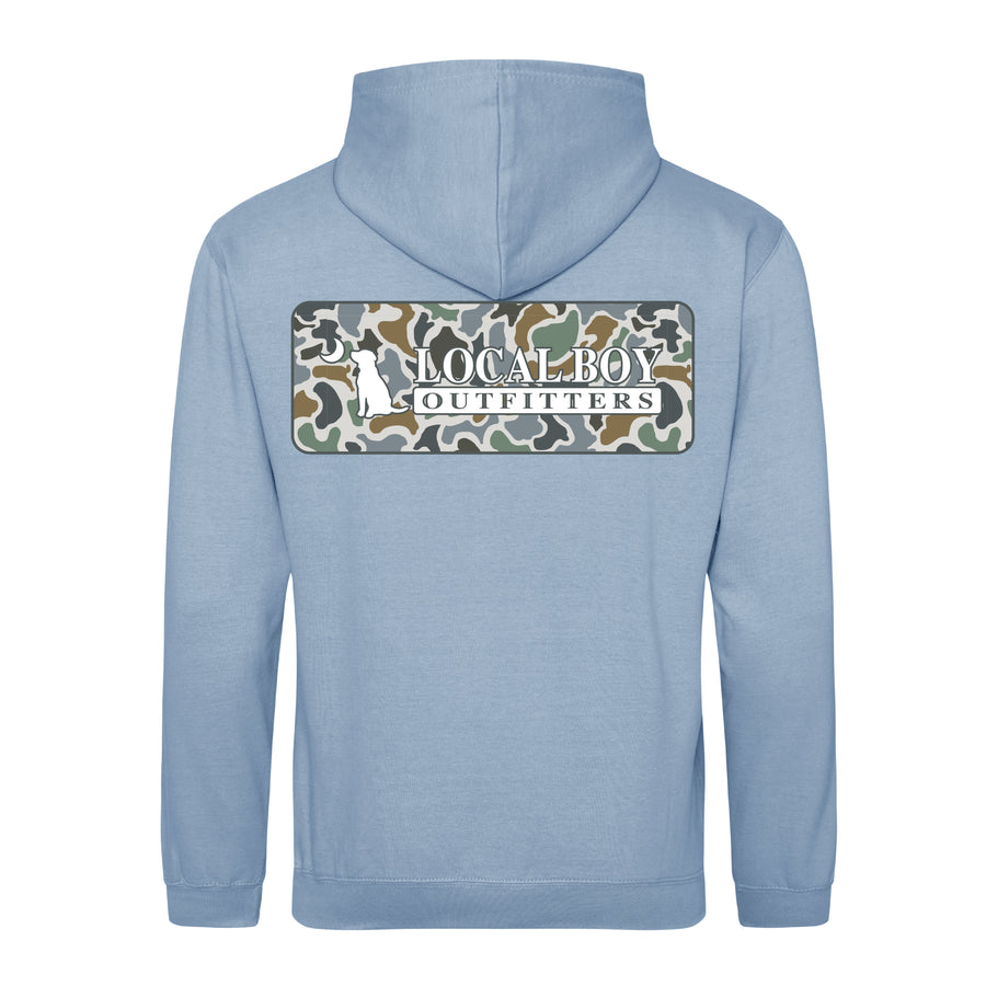Local Boy Hoodie- Localflage Bluff Plate- Sky Blue