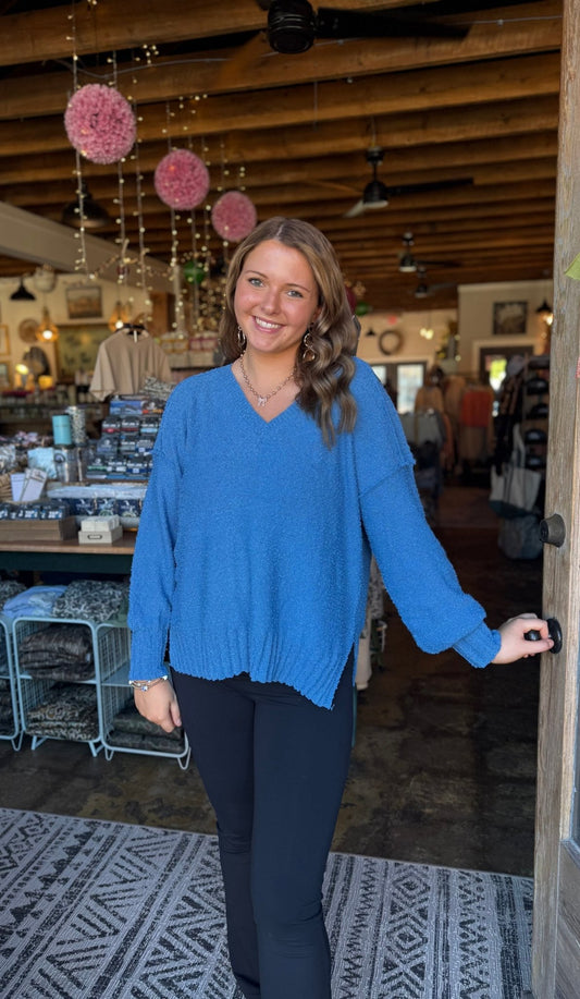 Long Sleeve Sweater - Dusty Blue - Mercantile213