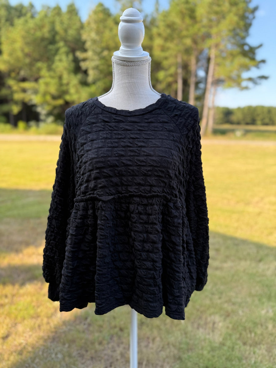 Loose Fit Knot Top - Black - Mercantile213