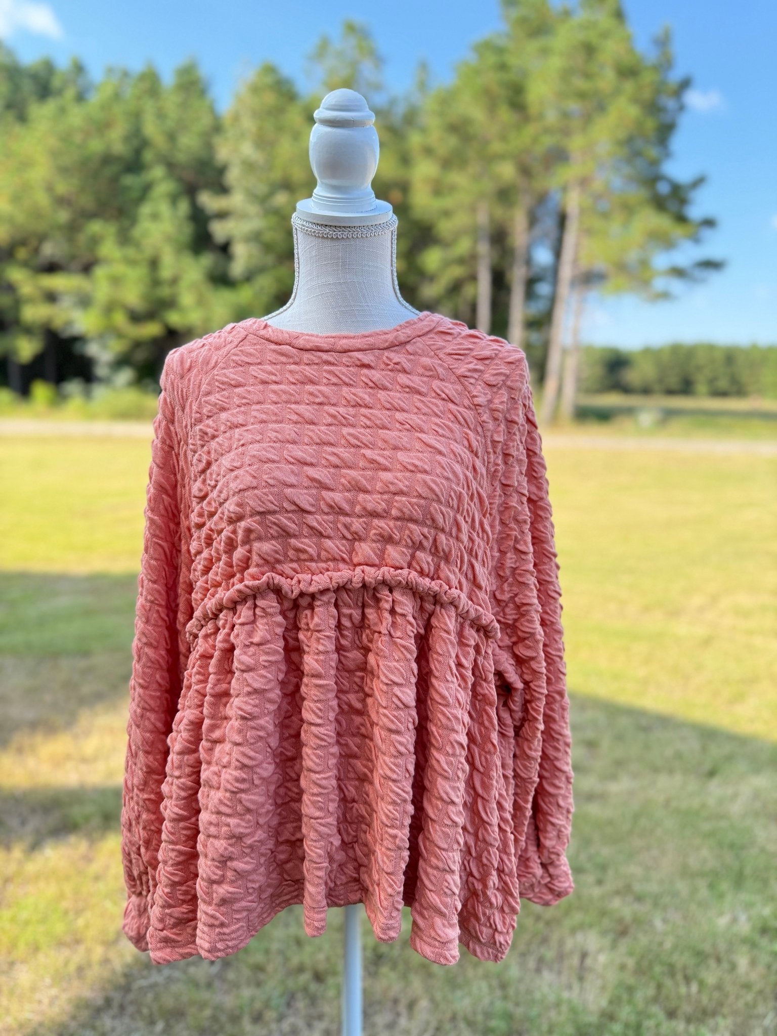 Loose Fit Knot Top - Coral - Mercantile213