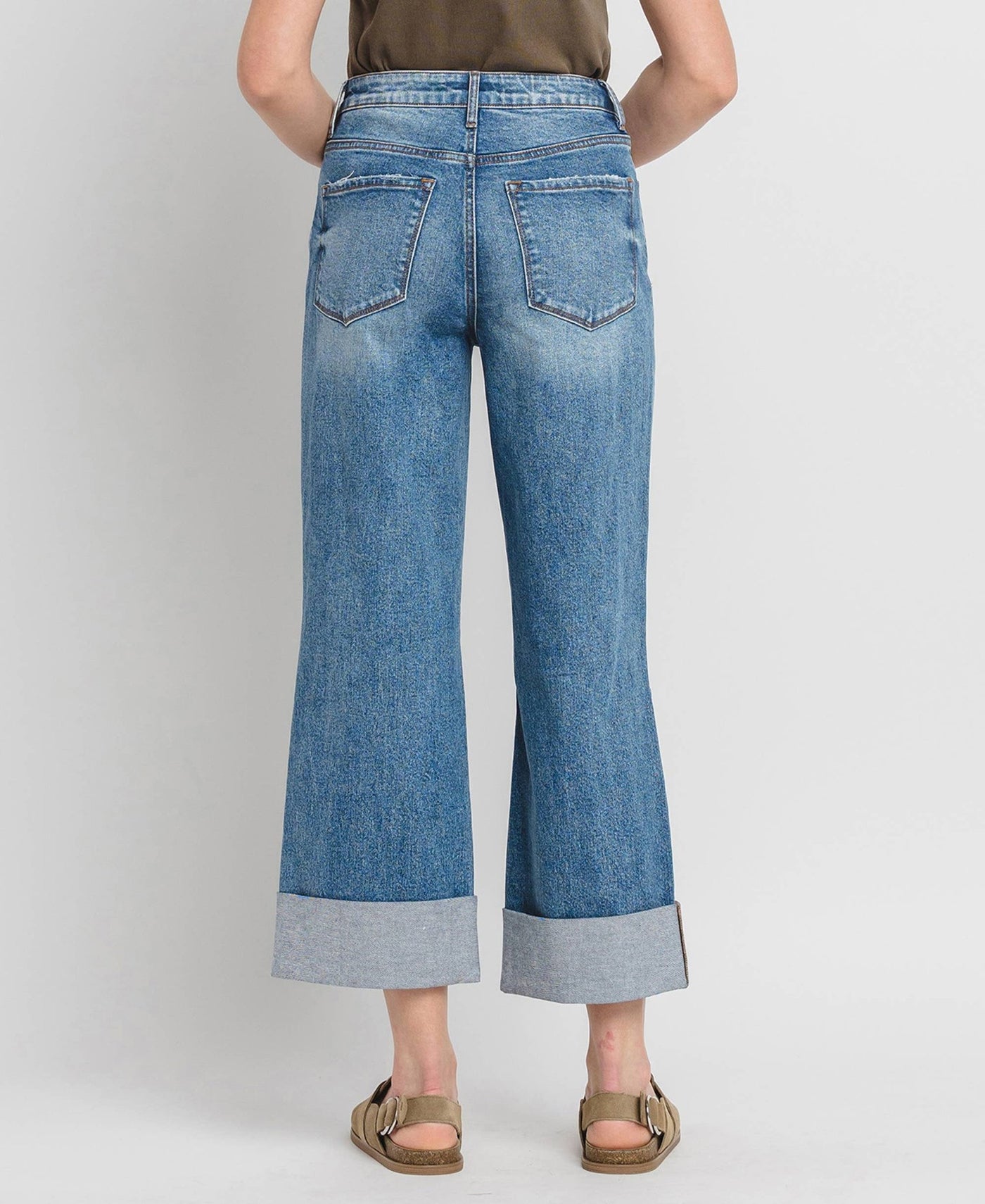Lovervet Wide Leg Cuffed Jeans - LV1459 - Mercantile213