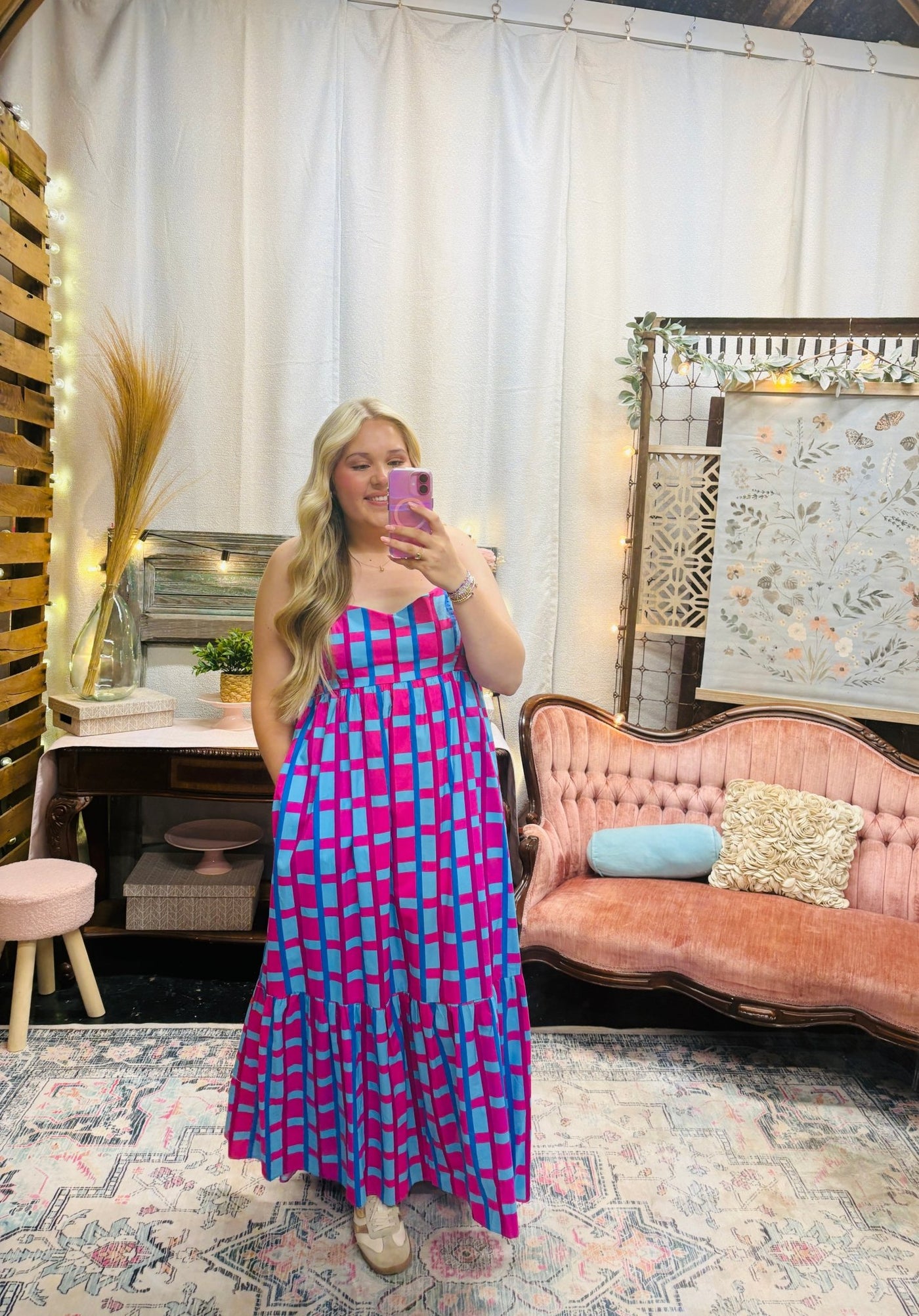 Marvy Checker Maxi Dress - Mercantile213