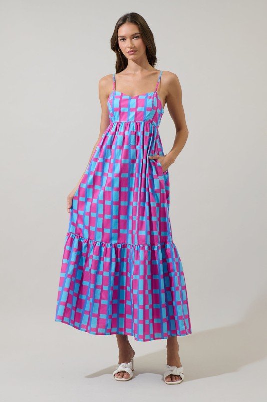 Marvy Checker Maxi Dress - Mercantile213