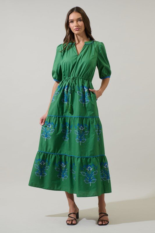 Meridy Floral Midi Dress - Mercantile213