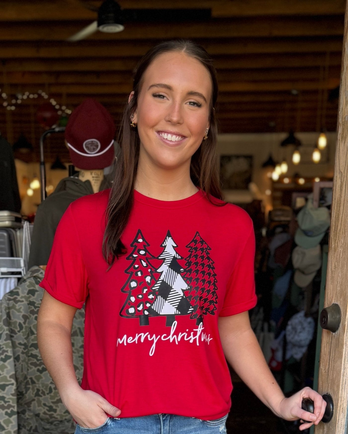 Merry Christmas Tree Tee - Red - Mercantile213