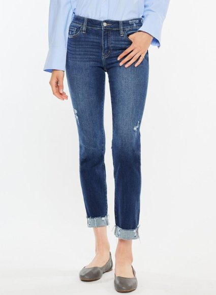 Mid Rise Slim Straight - KC20062D - Mercantile213