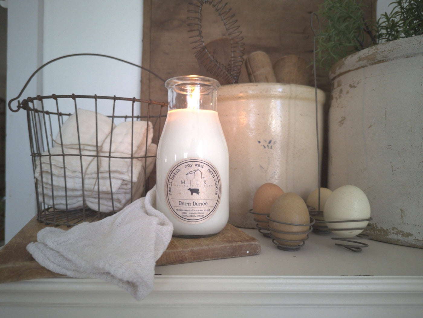 Milk Bottle Candle Joy in the Morning (Coffee) - Mercantile213