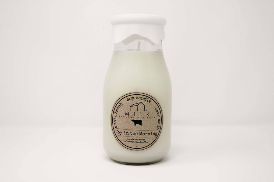 Milk Bottle Candle Joy in the Morning (Coffee) - Mercantile213