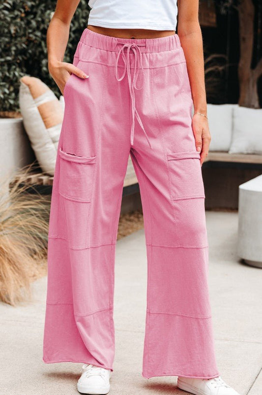 Mineral Wash Knit Pants - Pink - Mercantile213